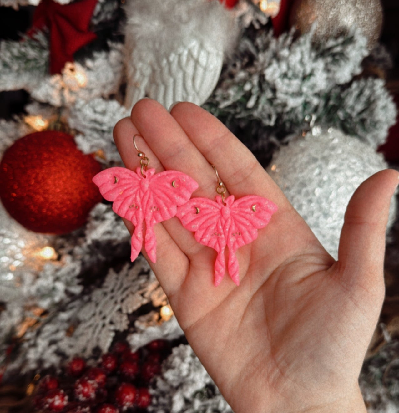 Hot Pink Opal Luna Moth