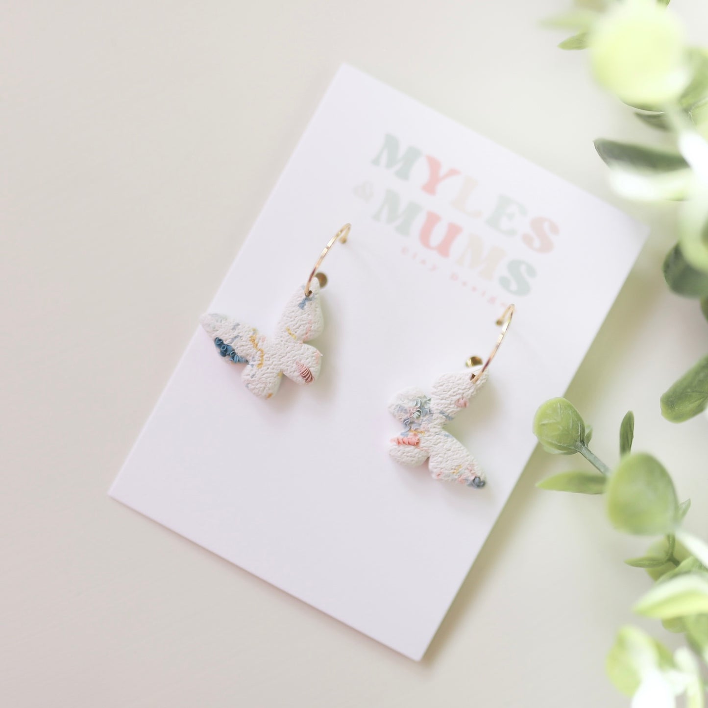 Confetti Butterfly Hoops