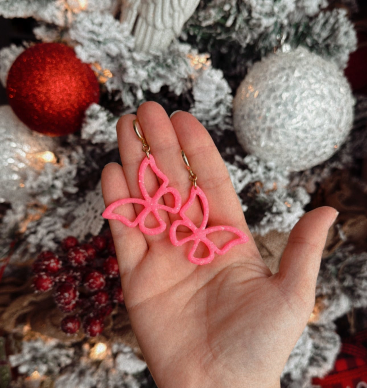 Hot Pink Opal Butterfly