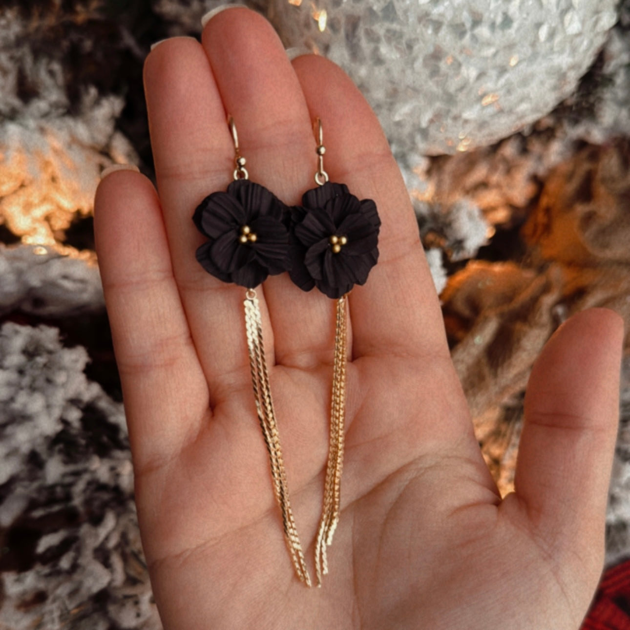 Black Flower with tassel